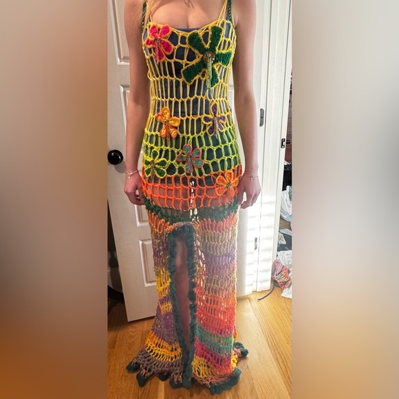 Multicolor handmade Crochet Maxi Dress - Picture 12 of 14